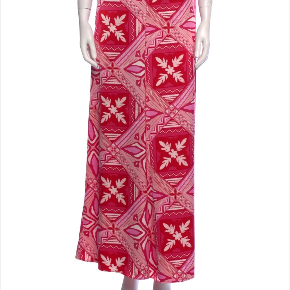 Caroline Constas Red and Pink Floral Wide Leg Pants